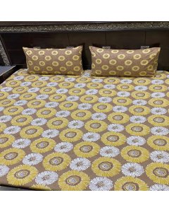 Buy Voguish Sunflower Design Double size bed sheet | Cartco.pk 