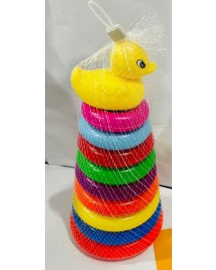 Stack Duck Ring Tower Building Blocks Create a Colorful Rainbow Circle - Cartco.pk