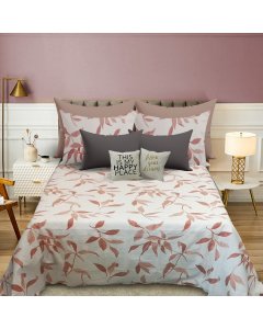 Buy graceful Peach color Pure Cotton King Bed Sheet | Cartco.pk 