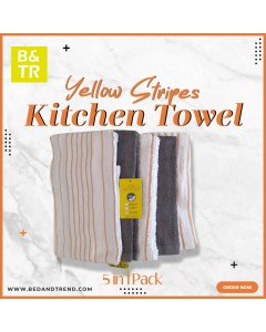 Buy Yellow Terry Cotton Absorbent Dish Cloth Set - cartco.pk 